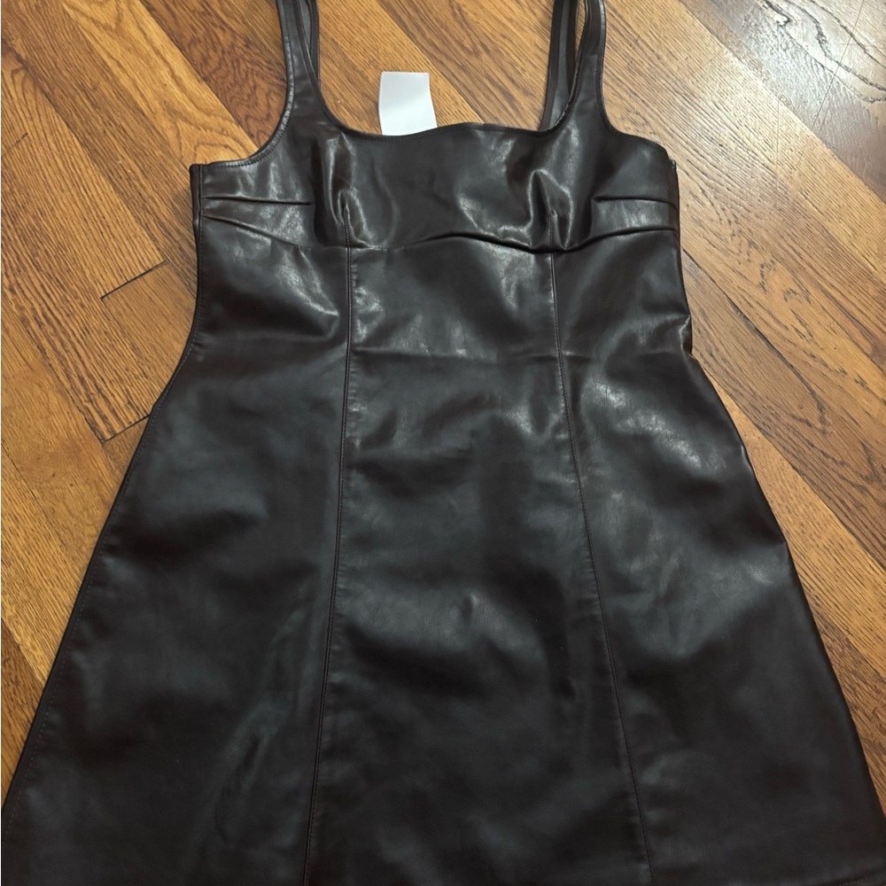 Black Faux Leather Mini Dress